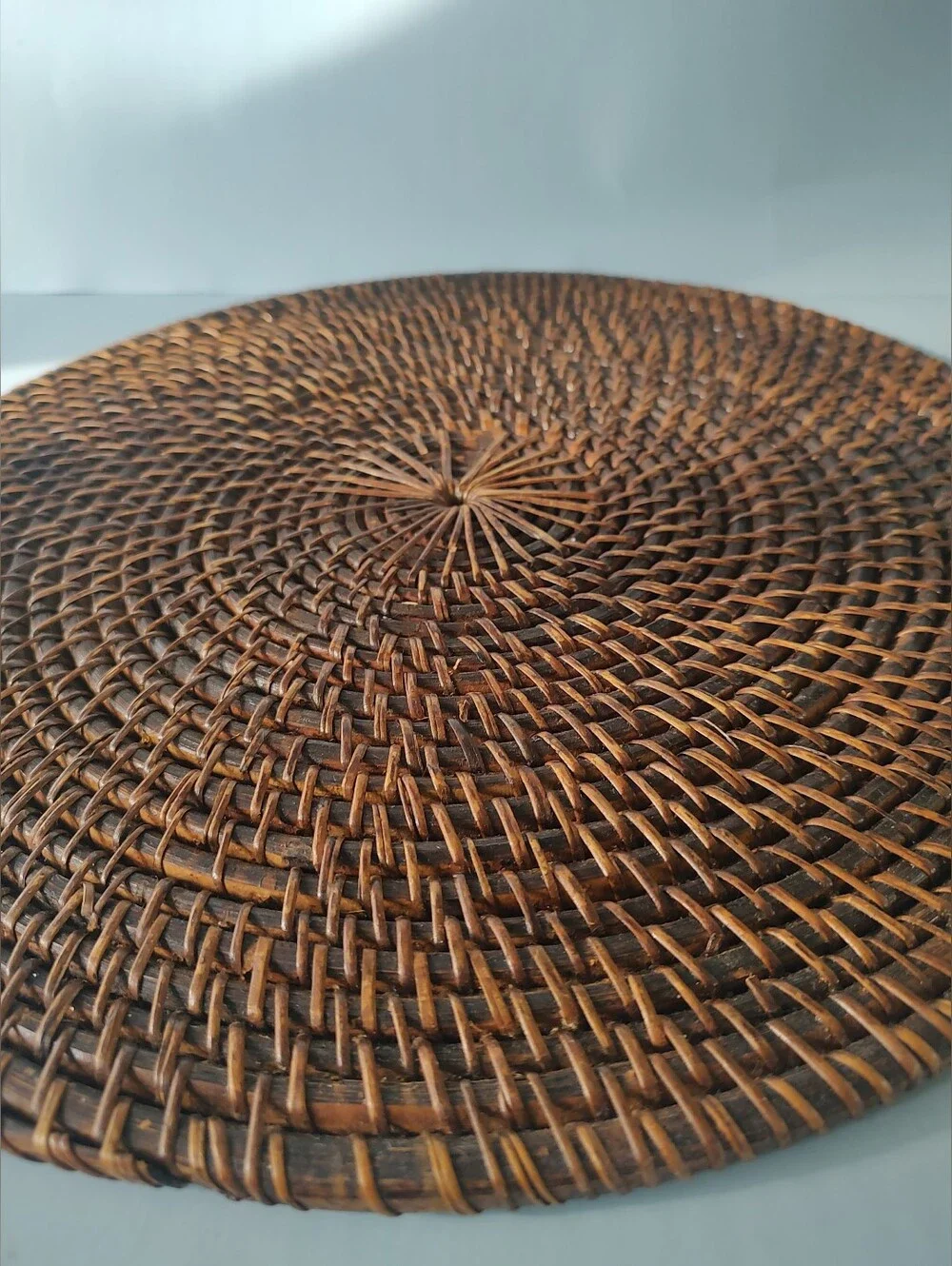Woven Rattan Charger One Piece Boho Table Decor Brown Perfect Condition